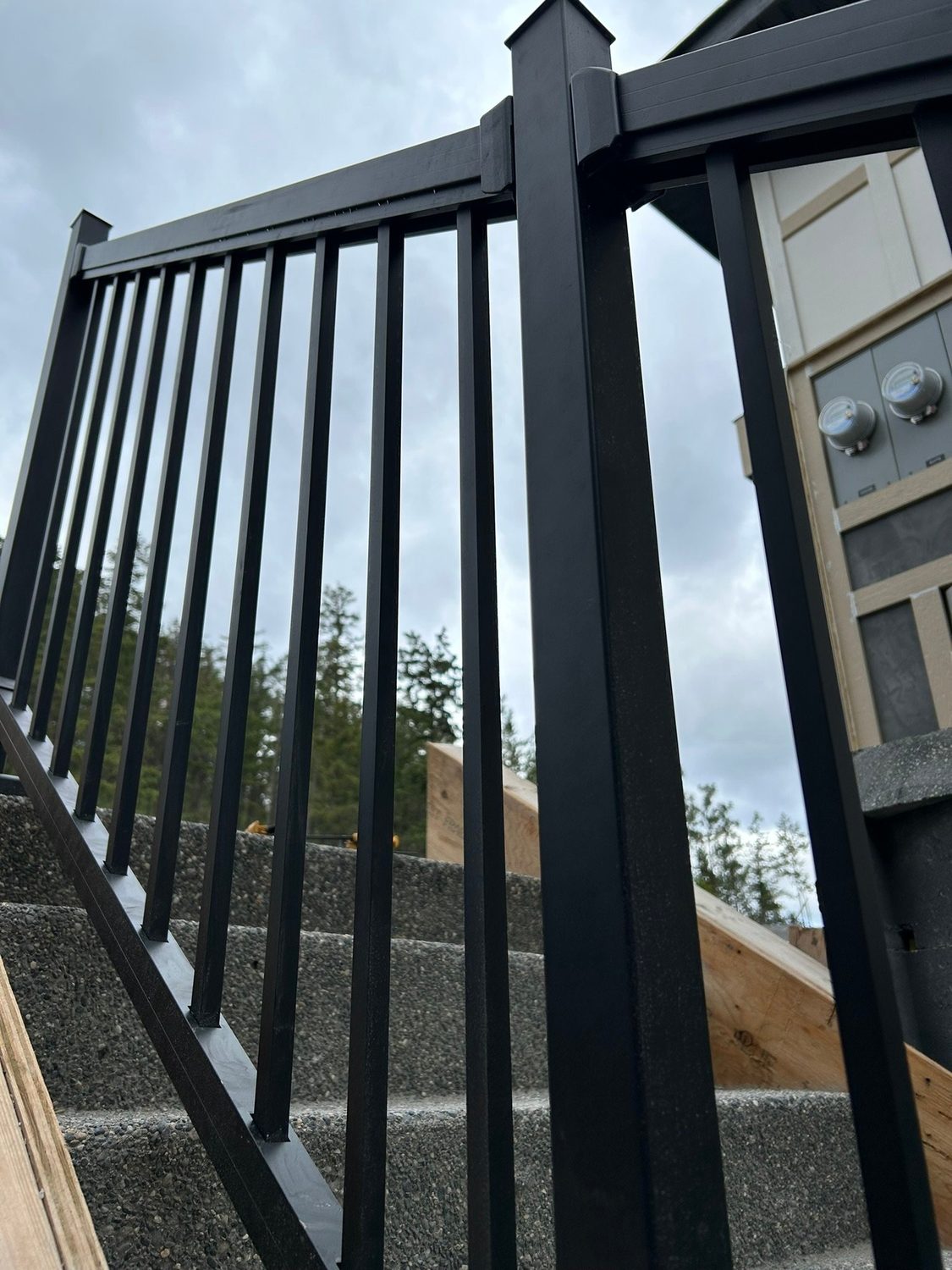 Exterior railing overlooking the Okanagan